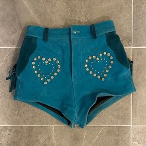 Understated Leather Suede jeweled shorts